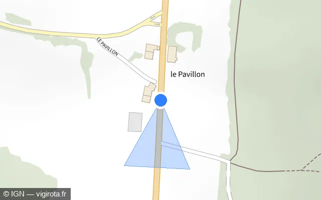 Vue plan de l'emplacement du radar tourelle à Alièze