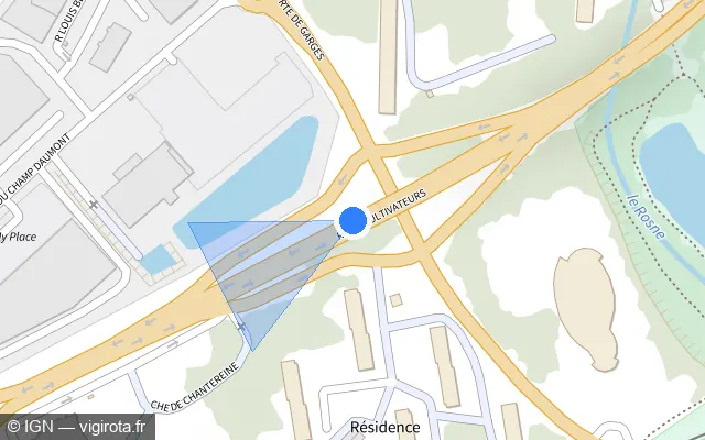 Vue plan de l'emplacement du radar tourelle à Sarcelles