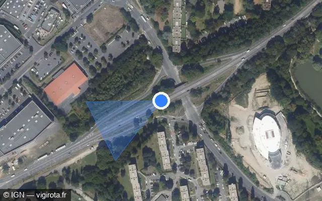 Vue satellite de l'emplacement du radar tourelle à Sarcelles