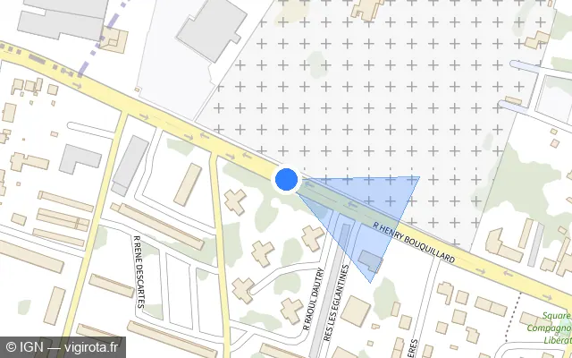 Vue plan de l'emplacement du radar tourelle à Nevers