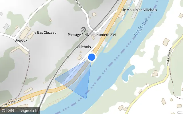 Vue plan de l'emplacement du radar tourelle à Condat-sur-Vienne