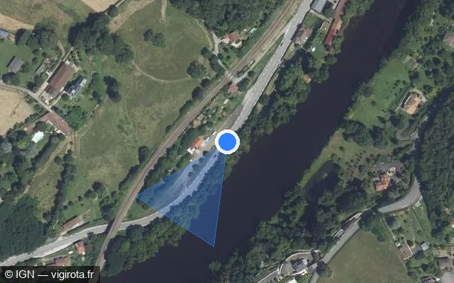 Vue satellite de l'emplacement du radar tourelle à Condat-sur-Vienne