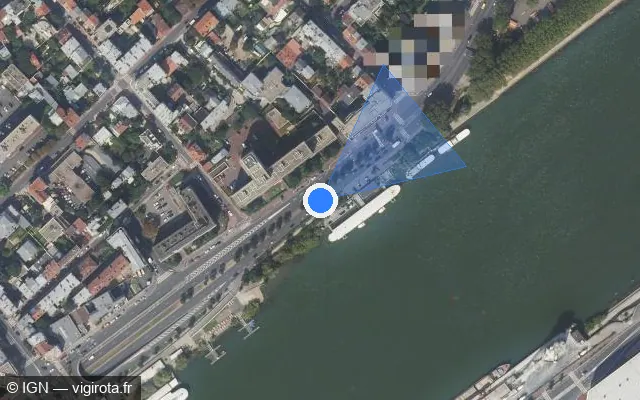 Vue satellite de l'emplacement du radar fixe à Clichy