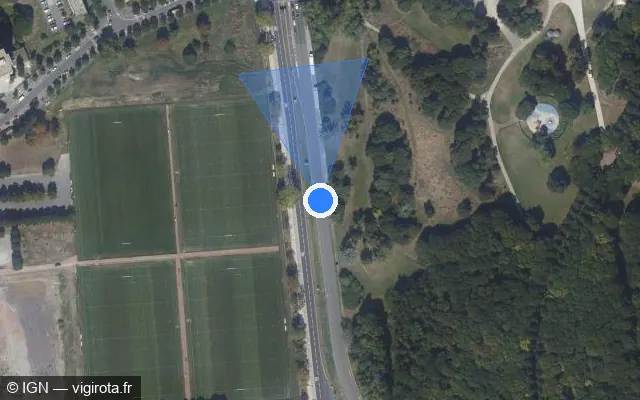 Vue satellite de l'emplacement du radar fixe à La Courneuve