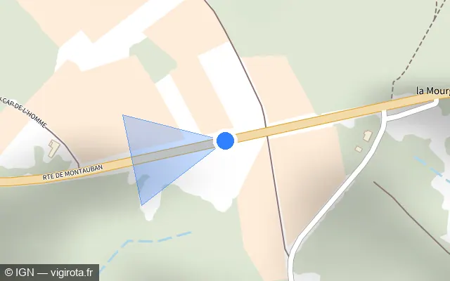 Vue plan de l'emplacement du radar tourelle à Lisle-sur-Tarn