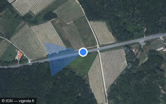 Vue satellite de l'emplacement du radar tourelle à Lisle-sur-Tarn