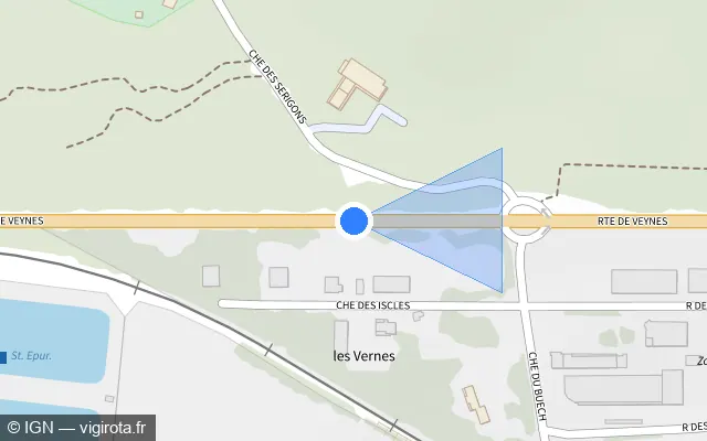 Vue plan de l'emplacement du radar tourelle à Montmaur