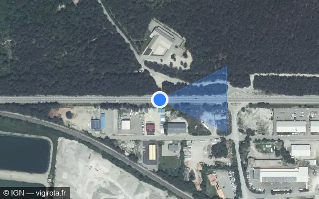 Vue satellite de l'emplacement du radar tourelle à Montmaur