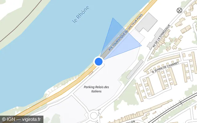 Vue plan de l'emplacement du radar tourelle à Avignon