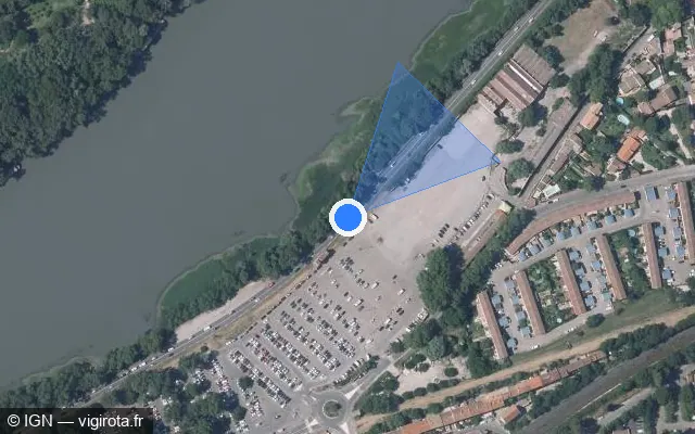Vue satellite de l'emplacement du radar tourelle à Avignon
