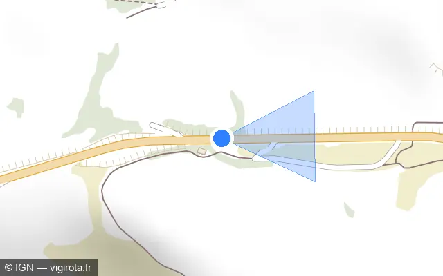 Vue plan de l'emplacement du radar tourelle à Comprégnac