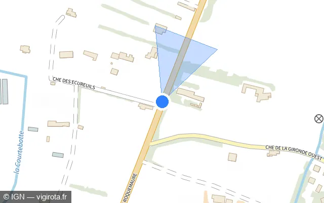 Vue plan de l'emplacement du radar tourelle à Orange