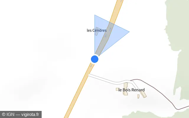 Vue plan de l'emplacement du radar tourelle à Saint-Marcel