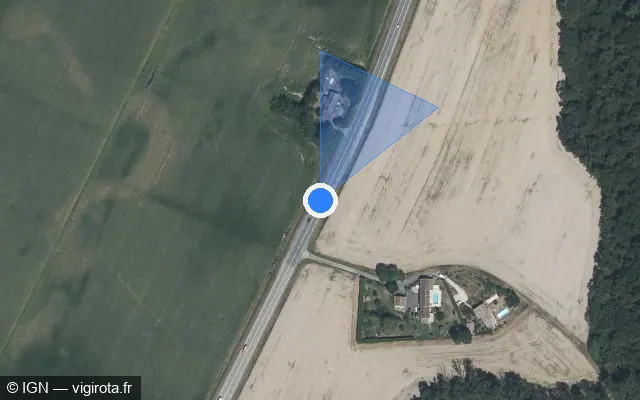 Vue satellite de l'emplacement du radar tourelle à Saint-Marcel