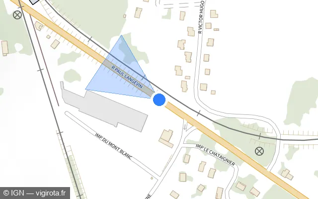Vue plan de l'emplacement du radar tourelle à Saint-André-le-Gaz