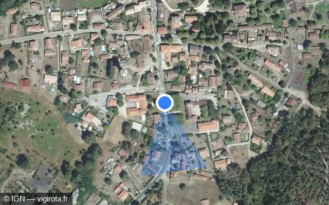 Vue satellite de l'emplacement du radar tourelle à Moustey