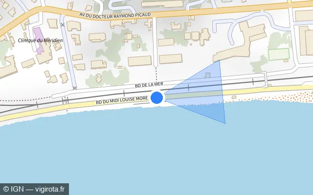 Vue plan de l'emplacement du radar tourelle à Cannes
