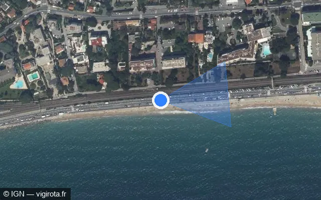 Vue satellite de l'emplacement du radar tourelle à Cannes