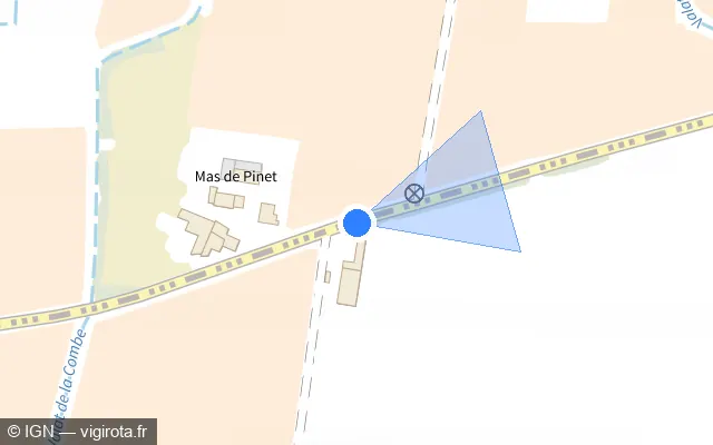 Vue plan de l'emplacement du radar tourelle à Saint-Dézéry