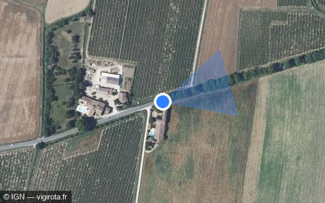 Vue satellite de l'emplacement du radar tourelle à Saint-Dézéry