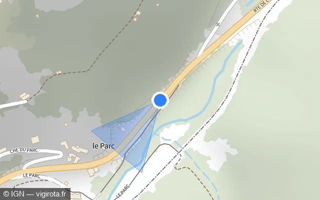 Vue plan de l'emplacement du radar tourelle à Bellegarde-en-Forez