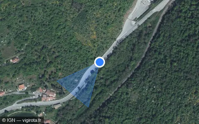 Vue satellite de l'emplacement du radar tourelle à Bellegarde-en-Forez