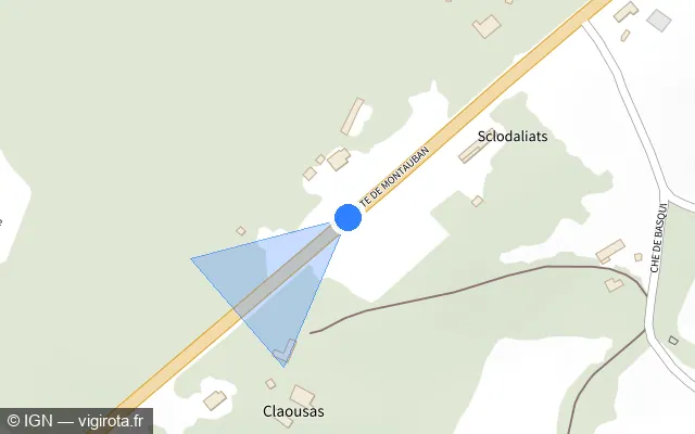 Vue plan de l'emplacement du radar tourelle à Caylus