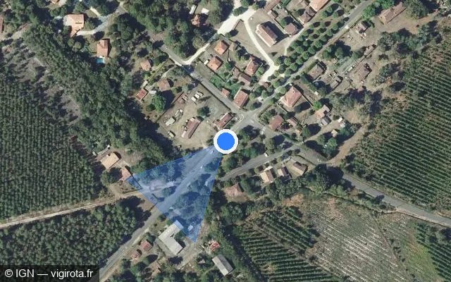 Vue satellite de l'emplacement du radar tourelle à Callen