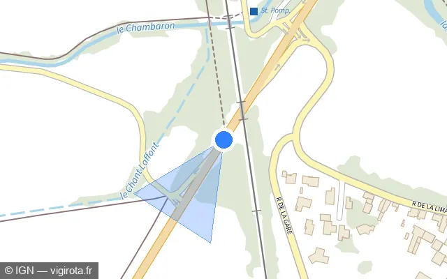 Vue plan de l'emplacement du radar tourelle à Chambaron sur Morge
