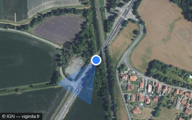 Vue satellite de l'emplacement du radar tourelle à Chambaron sur Morge