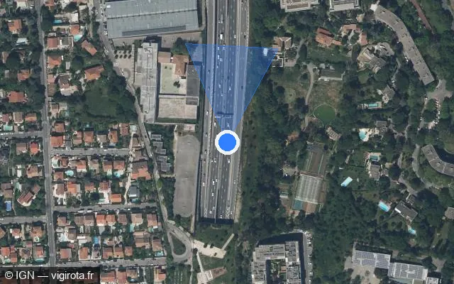 Vue satellite de l'emplacement du radar tourelle à Marseille