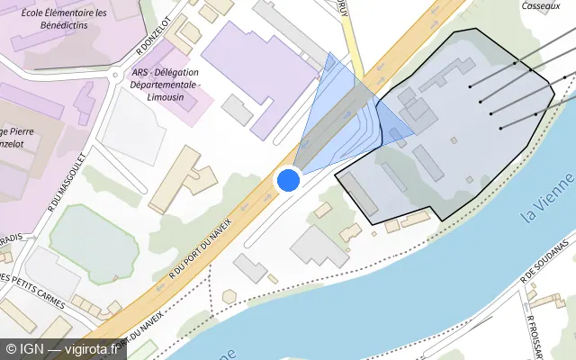 Vue plan de l'emplacement du radar tourelle à Panazol