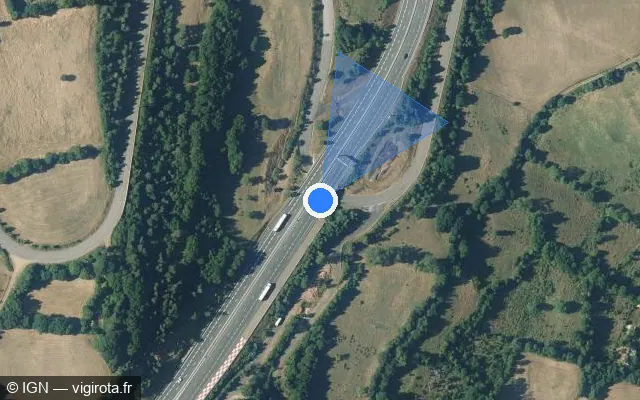 Vue satellite de l'emplacement du radar tourelle à Saint-Saturnin