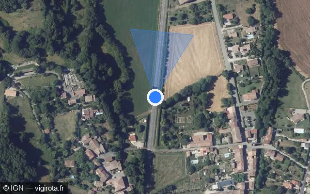 Vue satellite de l'emplacement du radar tourelle à Saint-Quentin-la-Tour