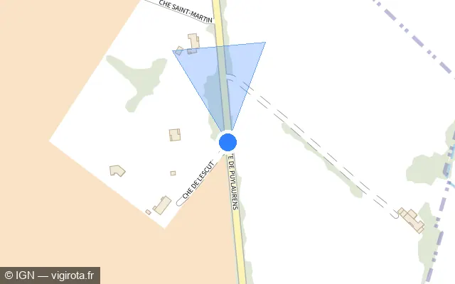 Vue plan de l'emplacement du radar tourelle à Palleville