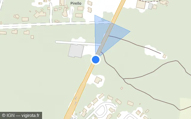 Vue plan de l'emplacement du radar tourelle à Lecci