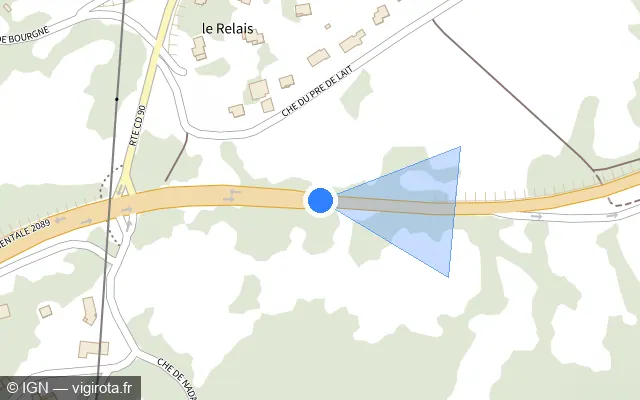 Vue plan de l'emplacement du radar tourelle à Saint-Genès-Champanelle