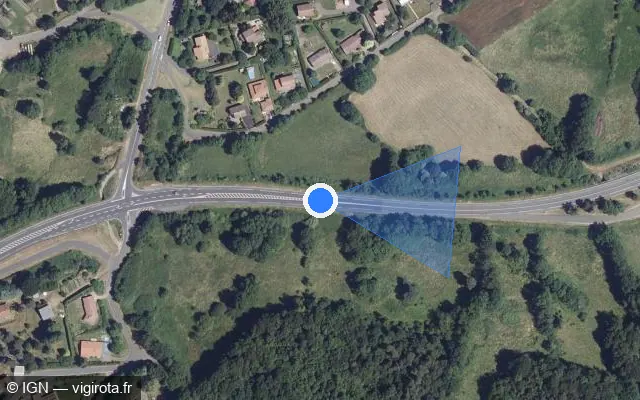 Vue satellite de l'emplacement du radar tourelle à Saint-Genès-Champanelle