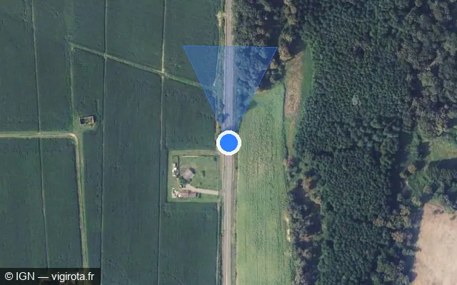 Vue satellite de l'emplacement du radar tourelle à Saint-Gein