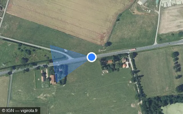 Vue satellite de l'emplacement du radar tourelle à Saint-Pourçain-sur-Sioule