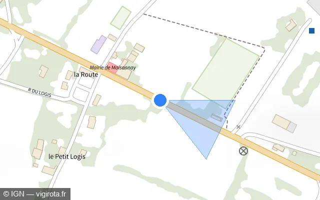 Vue plan de l'emplacement du radar tourelle à Maisonnay