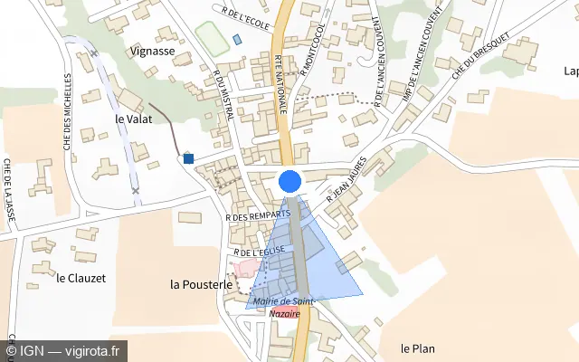 Vue plan de l'emplacement du radar tourelle à Saint-Nazaire