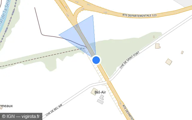Vue plan de l'emplacement du radar tourelle à Marennes-Hiers-Brouage