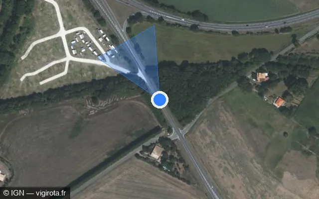 Vue satellite de l'emplacement du radar tourelle à Marennes-Hiers-Brouage