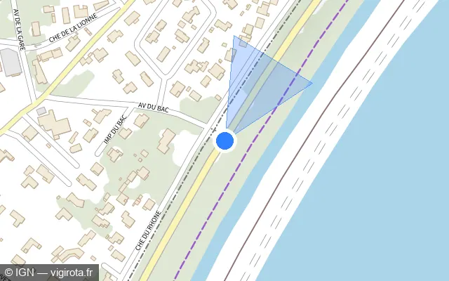 Vue plan de l'emplacement du radar tourelle à Aramon