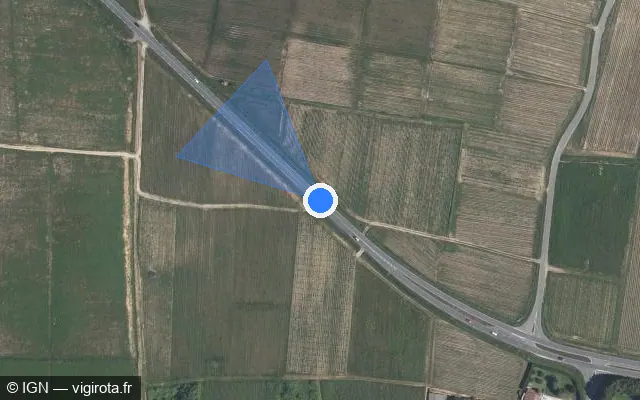 Vue satellite de l'emplacement du radar tourelle à Saint-Laurent-Médoc