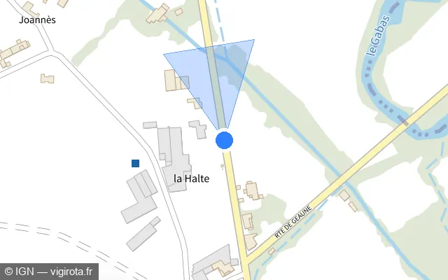 Vue plan de l'emplacement du radar tourelle à Samadet