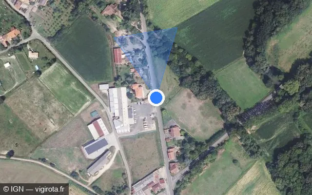 Vue satellite de l'emplacement du radar tourelle à Samadet
