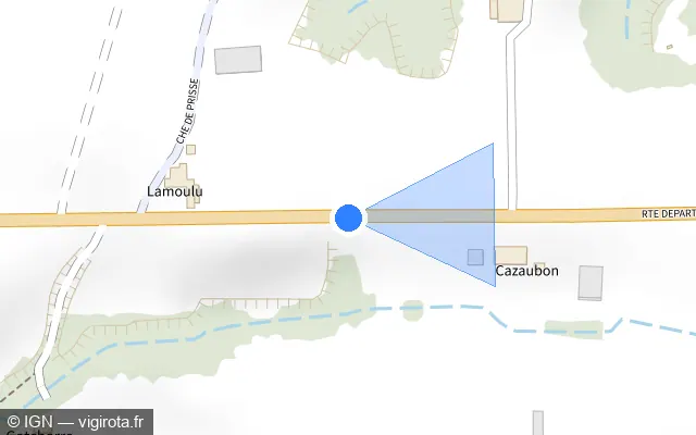 Vue plan de l'emplacement du radar tourelle à Biaudos