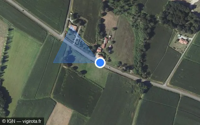 Vue satellite de l'emplacement du radar tourelle à Maylis